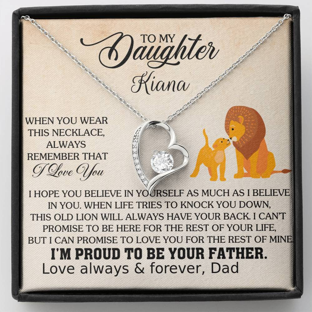 Free Personalization | For Daughter❤️ from Father | Forever Love Necklace with On Demand Message Card