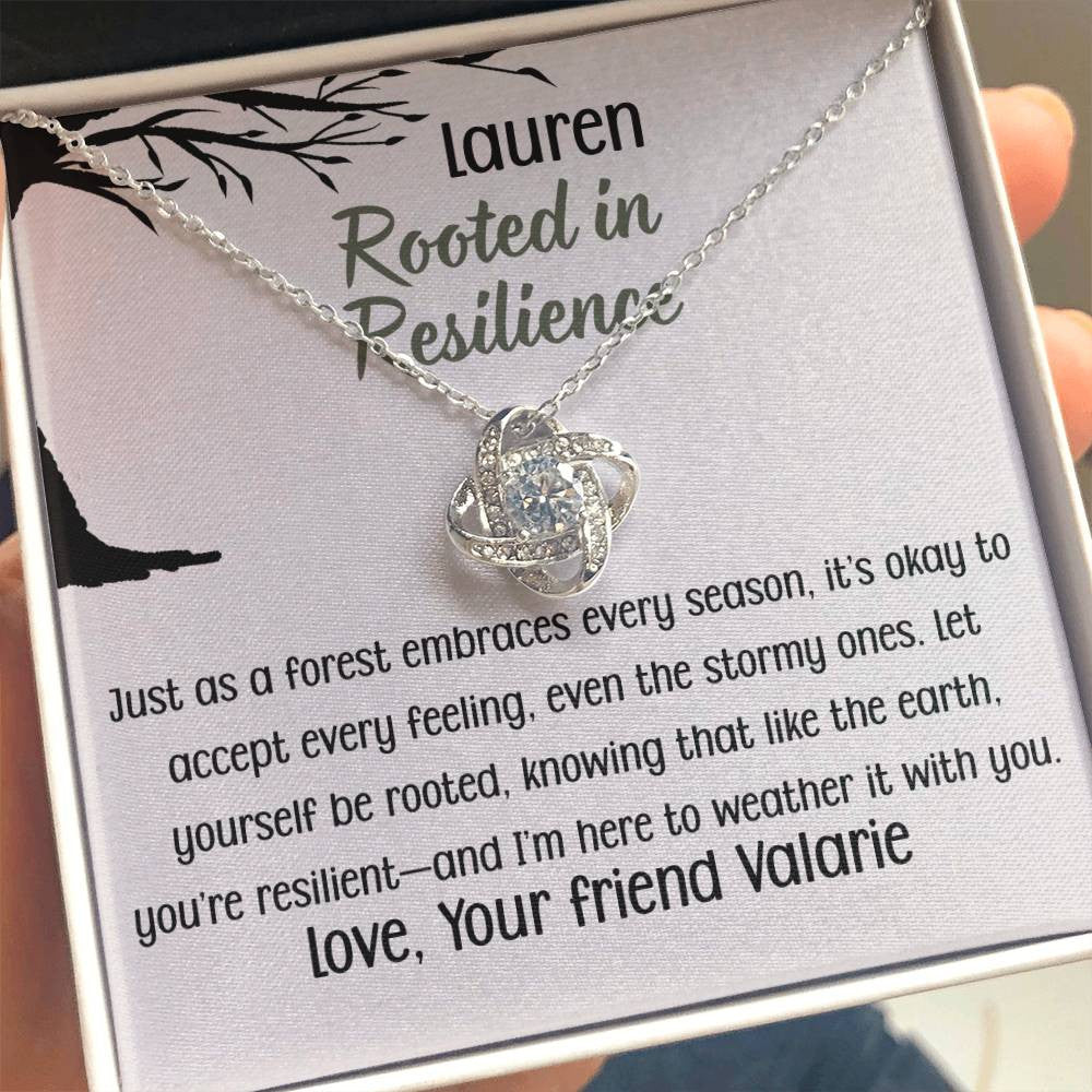 Love Knot Necklace Rooted in Resilience | Personalized Poem and Gift Box Included