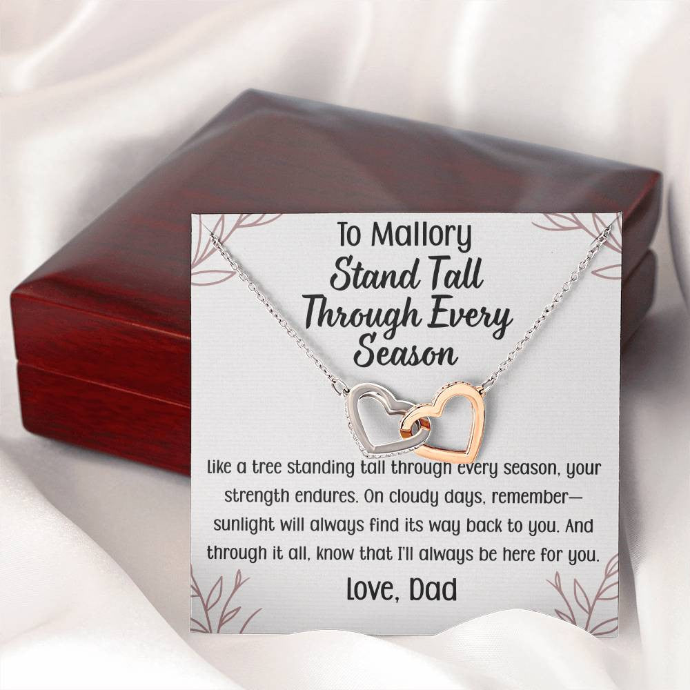 Personalized Message of Encouragement | Interlocking Hearts Necklace Stand Tall | Poem and Gift Box Included