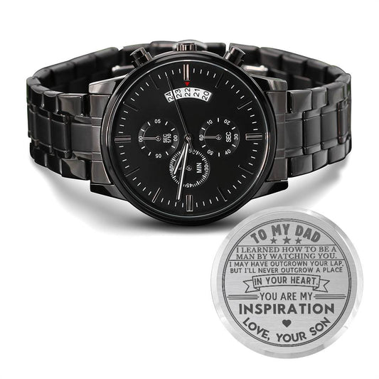 To My Dad | Love, Your Son | Black Chronograph Watch