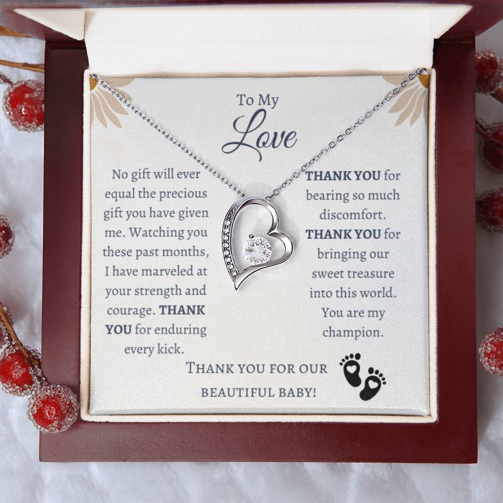 To My Love | Thank You for Our Beautiful Baby | Forever Love Necklace