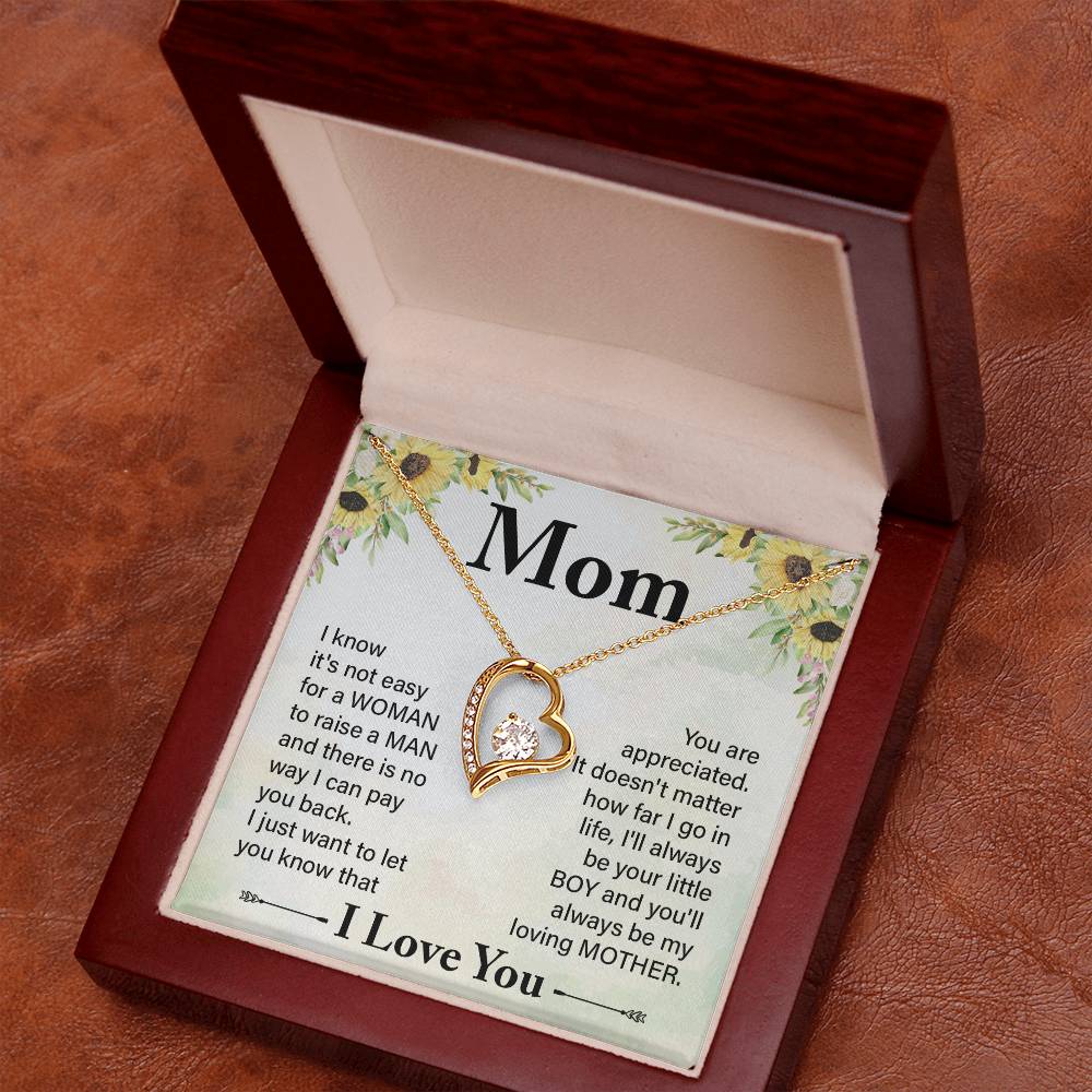 To Mom from Son heart necklace | Mother's Day | Thank You | Pendant Gift