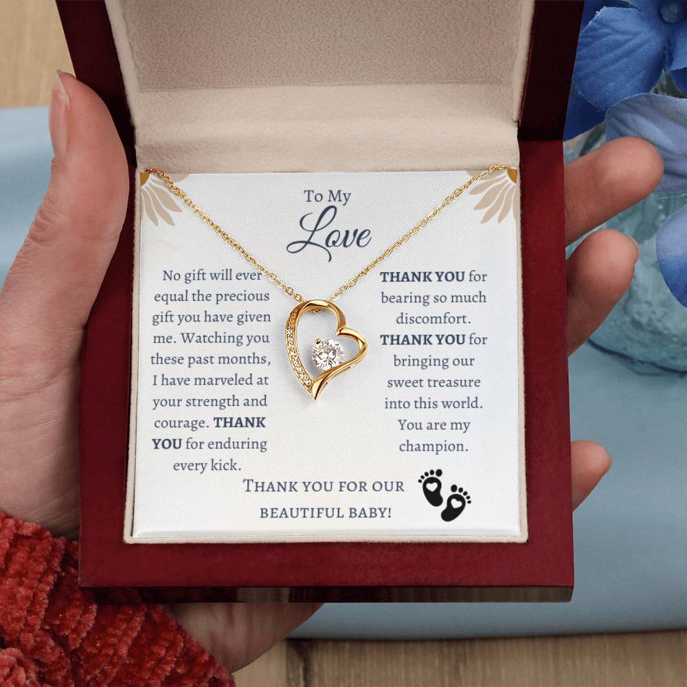 To My Love | Thank You for Our Beautiful Baby | Forever Love Necklace