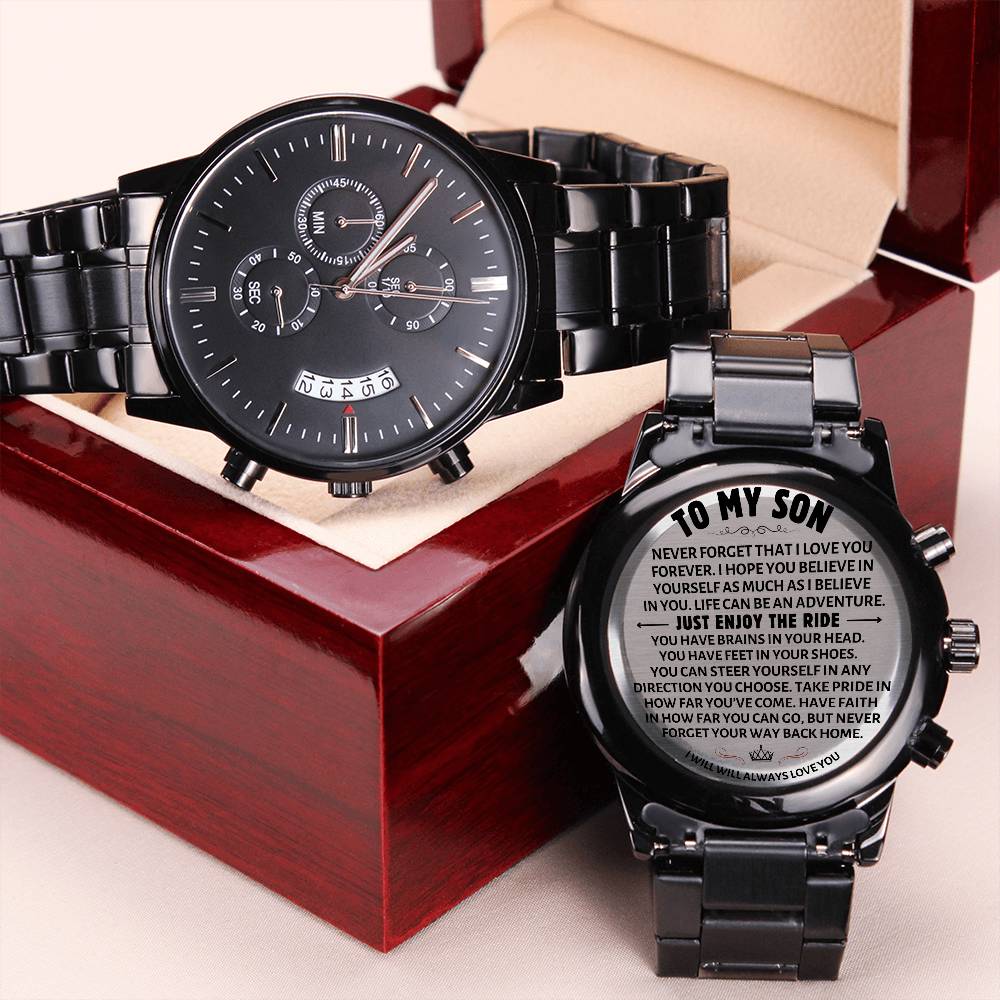 To my Son | I Love you Forever | Black Chronograph Watch