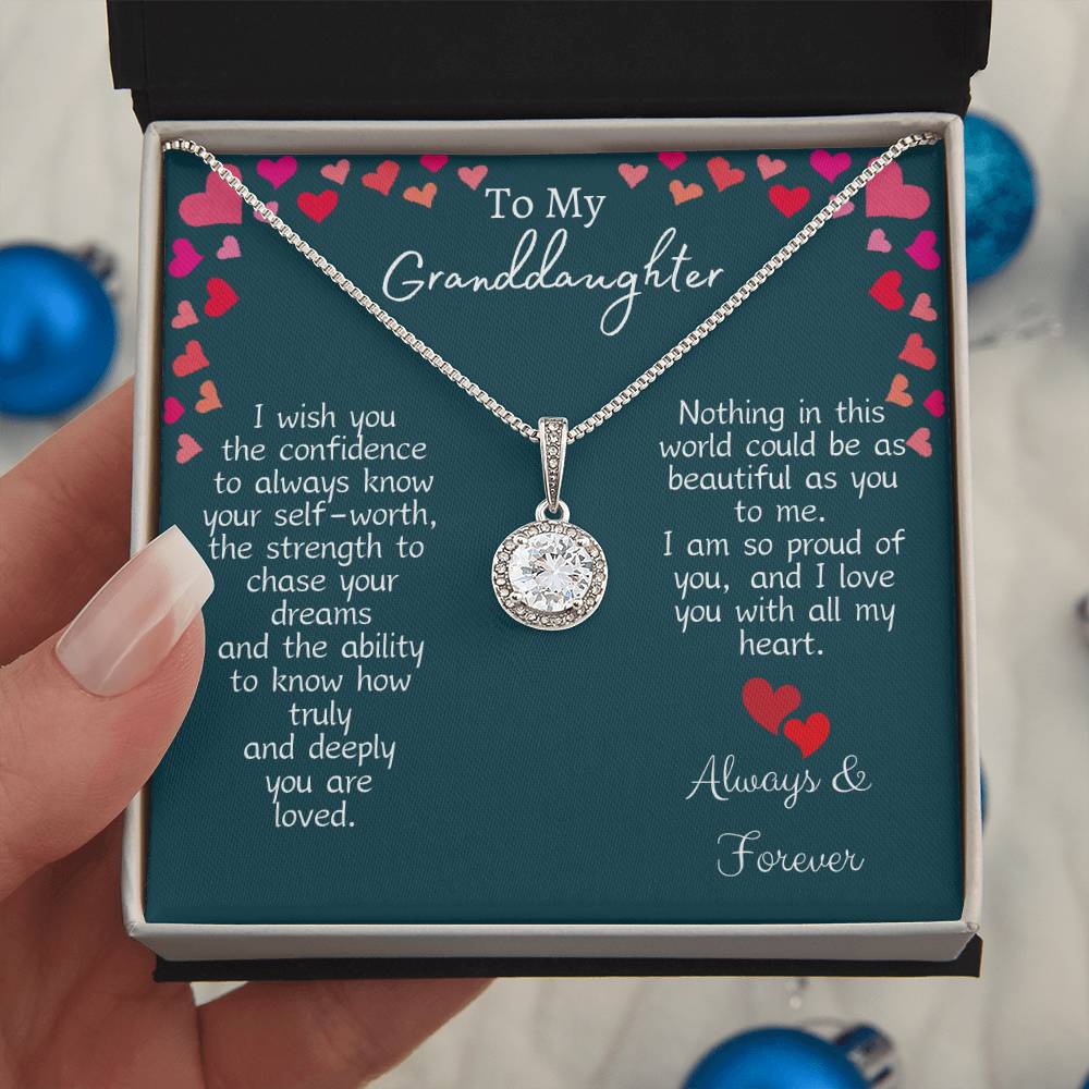 Granddaughter Gift | Necklace Pendant | Good Luck | Words of Wisdom