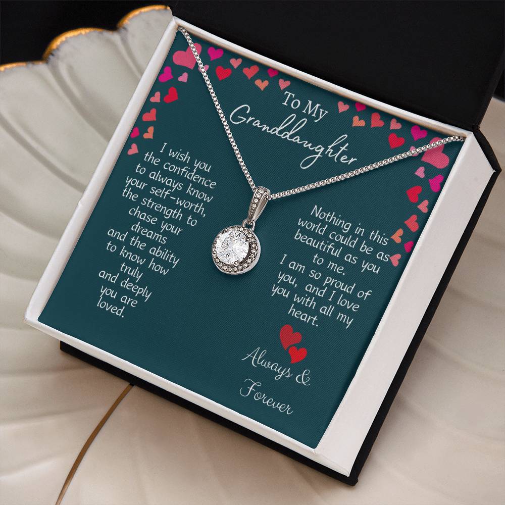 Granddaughter Gift | Necklace Pendant | Good Luck | Words of Wisdom