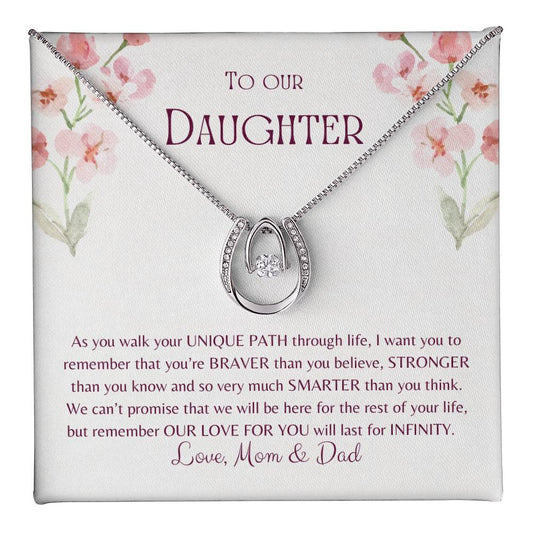 To Daughter from Mom and Dad | Necklace for Birthday Christmas Special Holiday