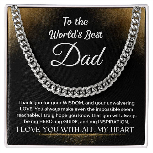 World's Greatest Dad Gift | Cuban Link Chain |Dad Jewelry | Father's Day