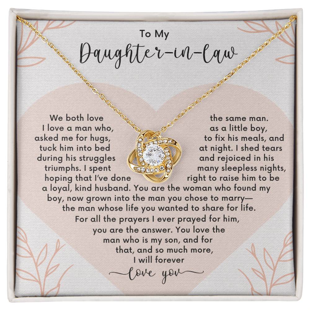 💖 Daughter-in-Law Love You Forever | Gift for Christmas, Anniversary, or Birthday 💖Love Knot Necklace