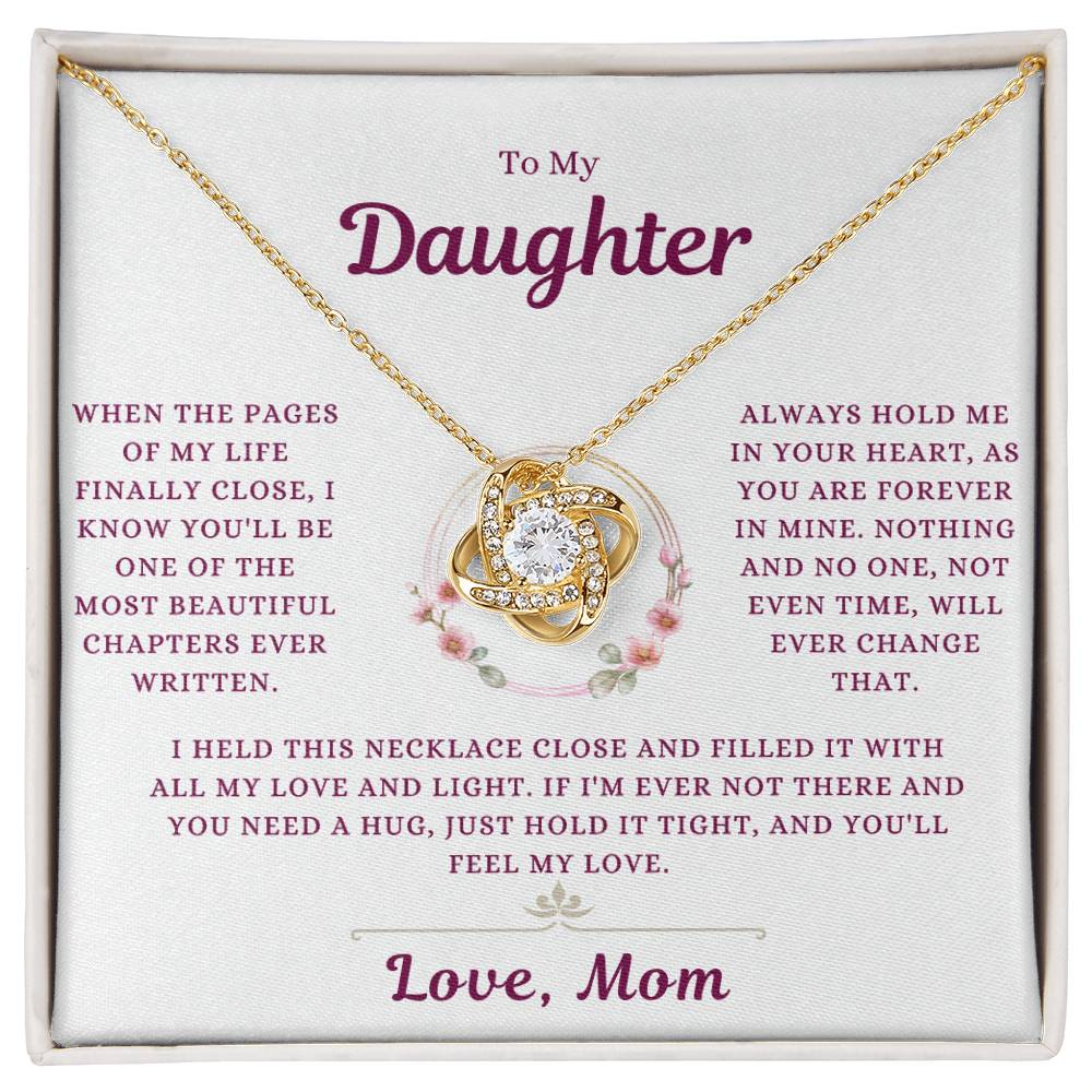 To My Daughter | Forever in My Heart | Love Knot Necklace