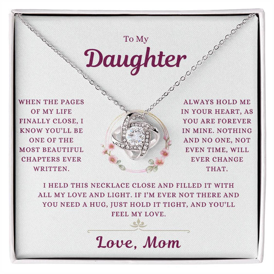 To My Daughter | Forever in My Heart | Love Knot Necklace