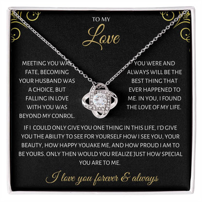 To My Love Necklace | To My Beautiful Soulmate | My Love Necklace Love Knot Gift for you Love