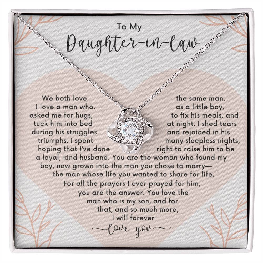 💖 Daughter-in-Law Love You Forever | Gift for Christmas, Anniversary, or Birthday 💖Love Knot Necklace