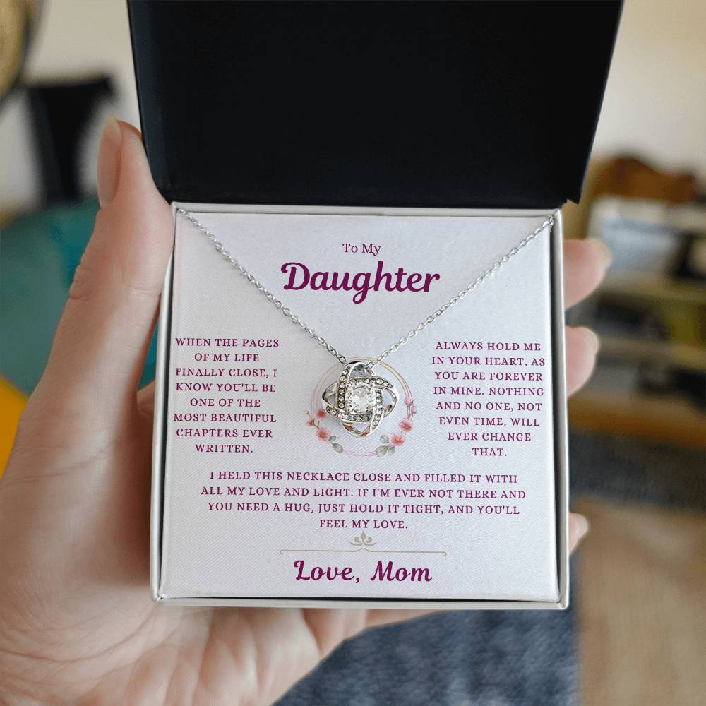 To My Daughter | Forever in My Heart | Love Knot Necklace