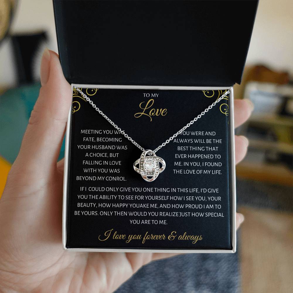 To My Love Necklace | To My Beautiful Soulmate | My Love Necklace Love Knot Gift for you Love