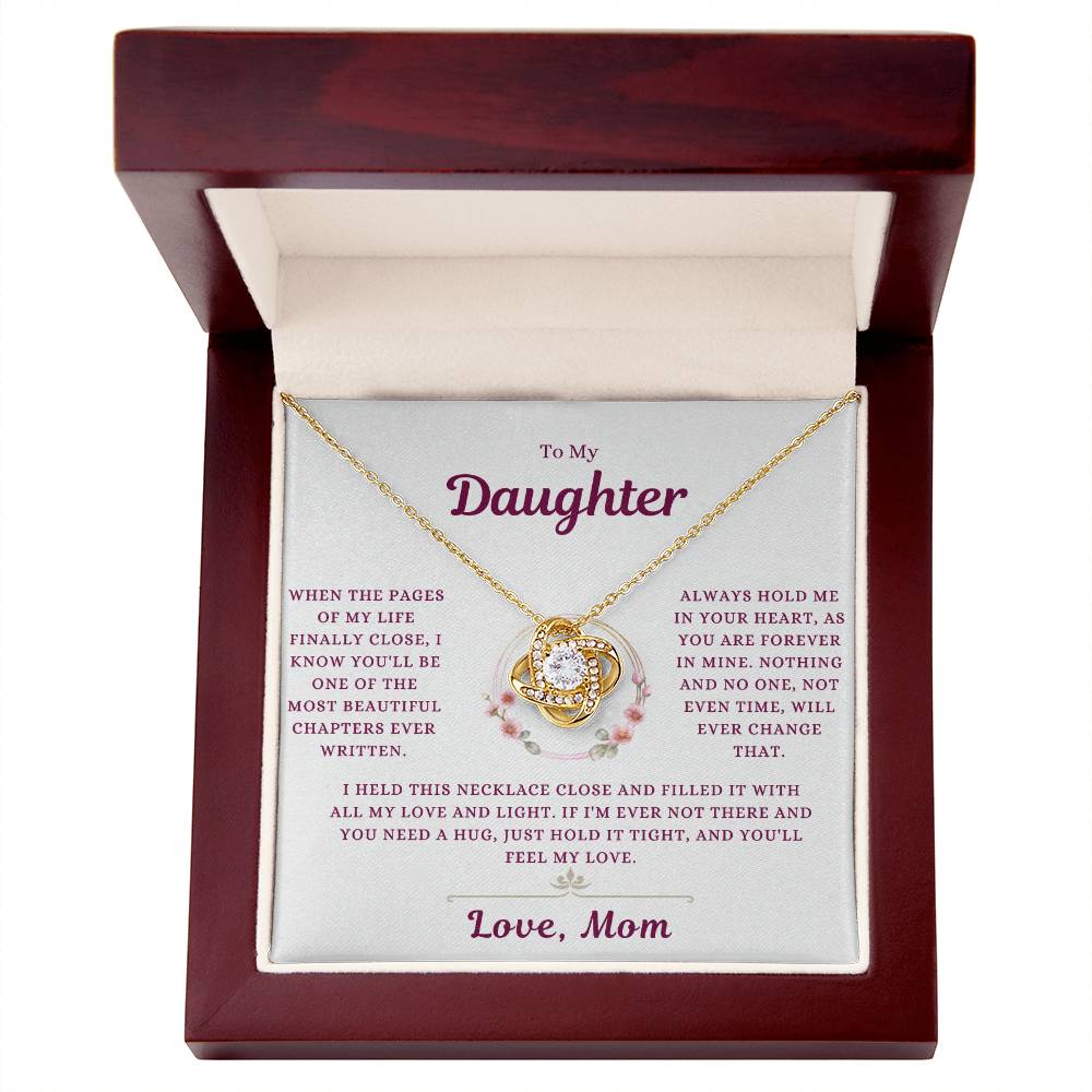 To My Daughter | Forever in My Heart | Love Knot Necklace