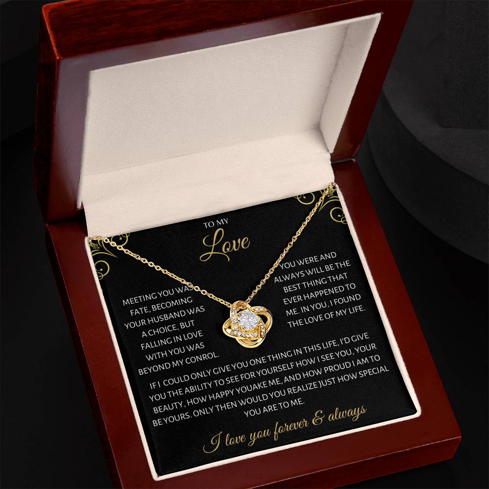 To My Love Necklace | To My Beautiful Soulmate | My Love Necklace Love Knot Gift for you Love