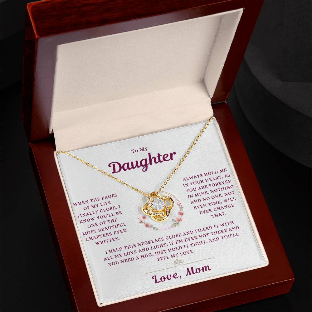 To My Daughter | Forever in My Heart | Love Knot Necklace