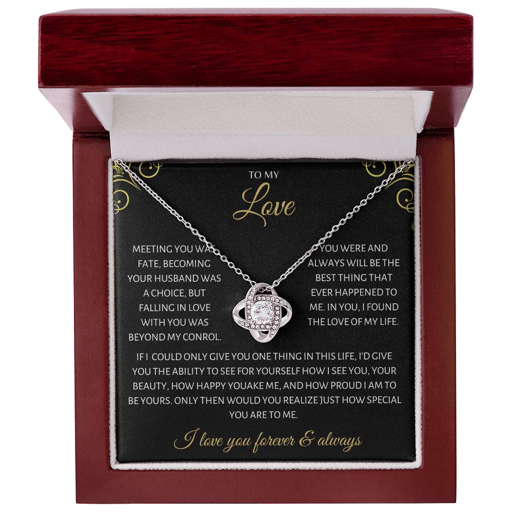 To My Love Necklace | To My Beautiful Soulmate | My Love Necklace Love Knot Gift for you Love