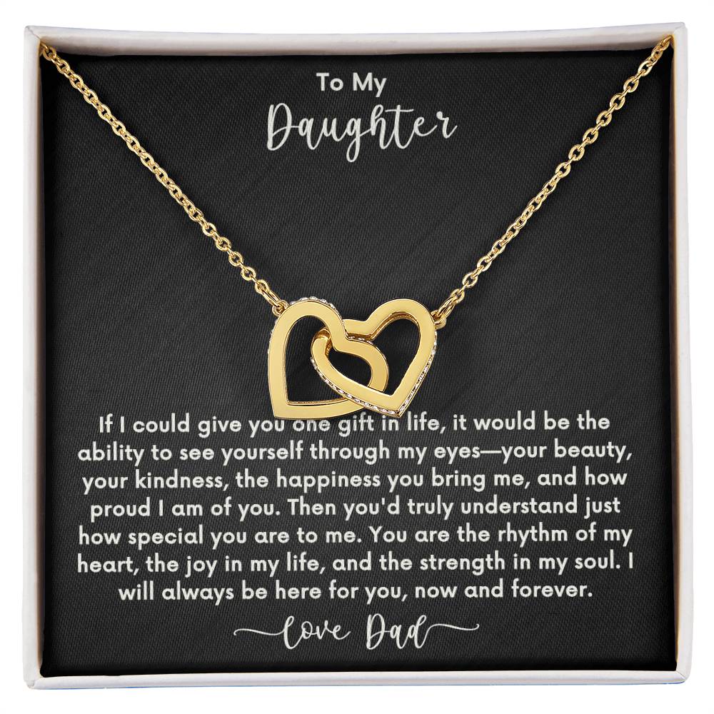 To my Daughter From Dad Interlocking Hearts Necklace (Yellow & White Gold Variants)🩷