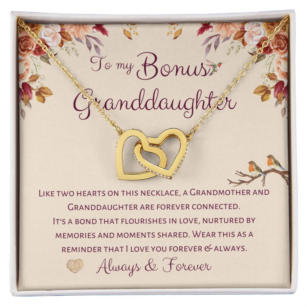 To My Bonus Granddaughter Necklace | Two Hearts