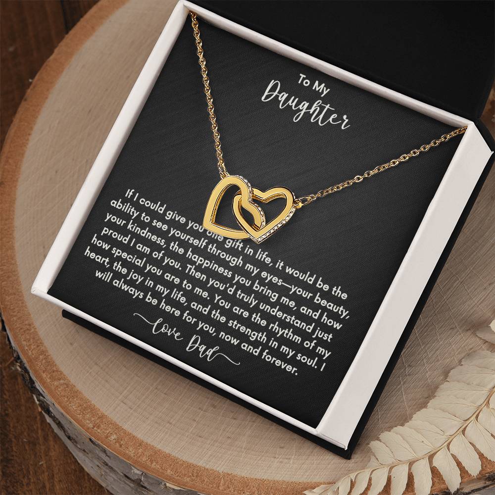 To my Daughter From Dad Interlocking Hearts Necklace (Yellow & White Gold Variants)🩷