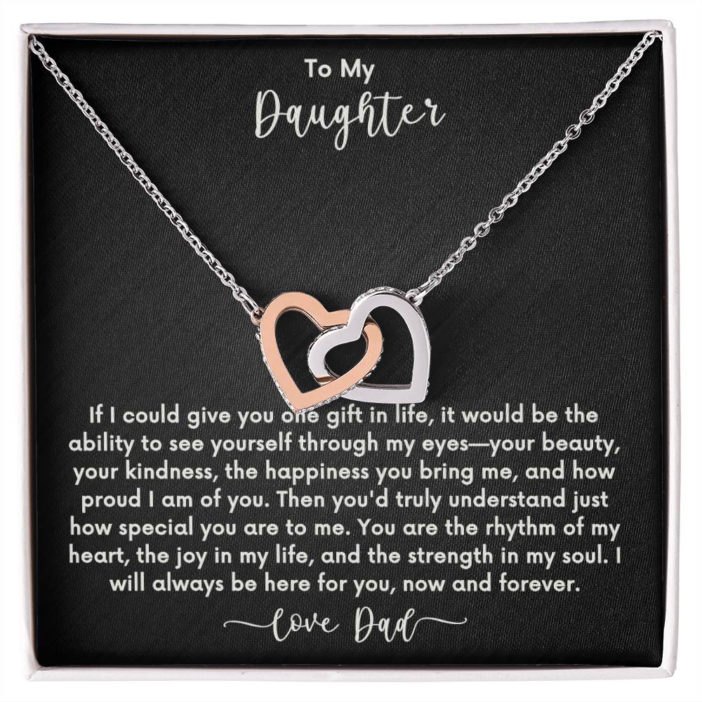 To my Daughter From Dad Interlocking Hearts Necklace (Yellow & White Gold Variants)🩷