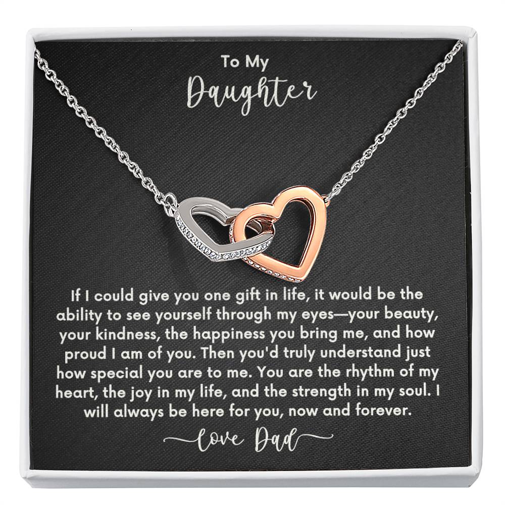 To my Daughter From Dad Interlocking Hearts Necklace (Yellow & White Gold Variants)🩷