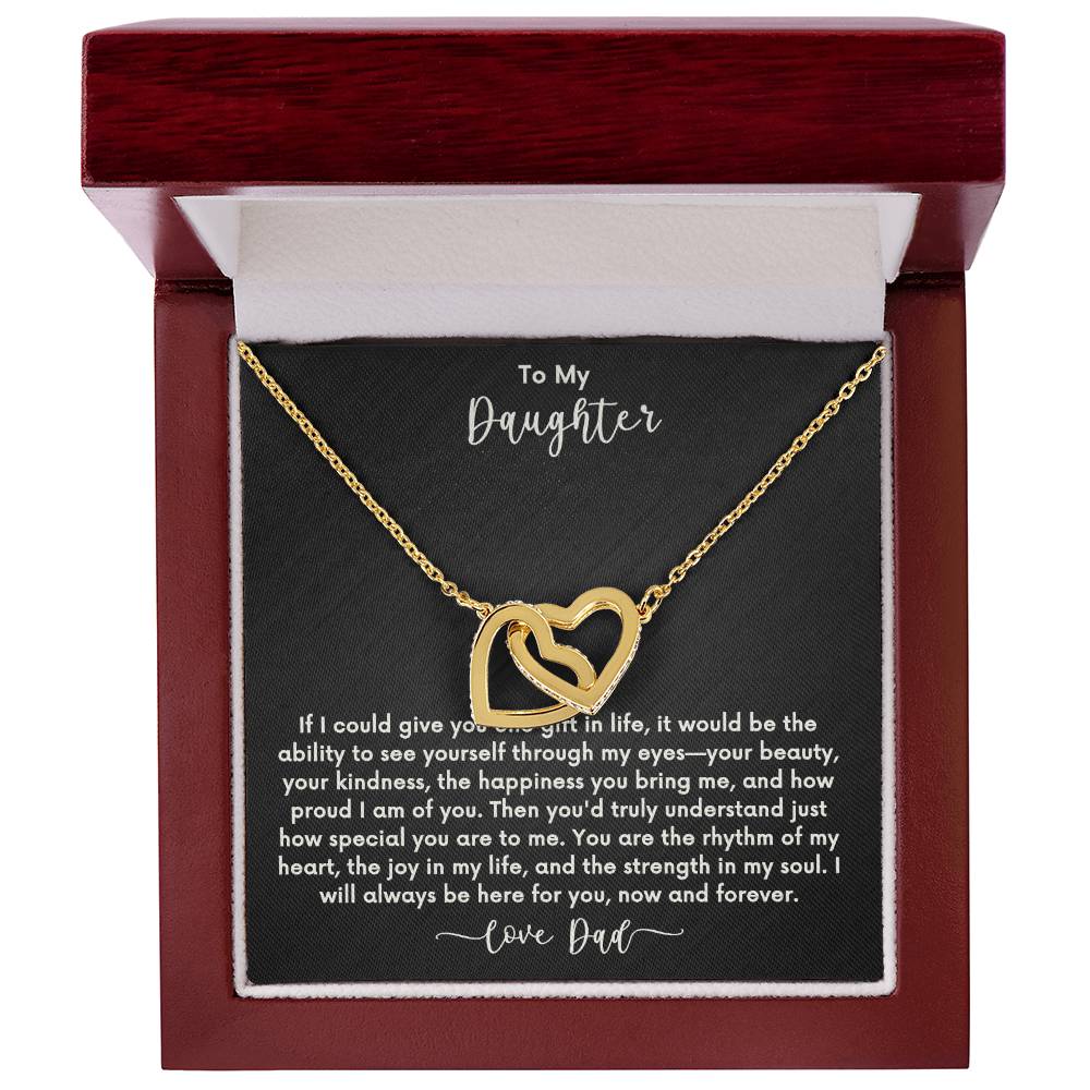 To my Daughter From Dad Interlocking Hearts Necklace (Yellow & White Gold Variants)🩷