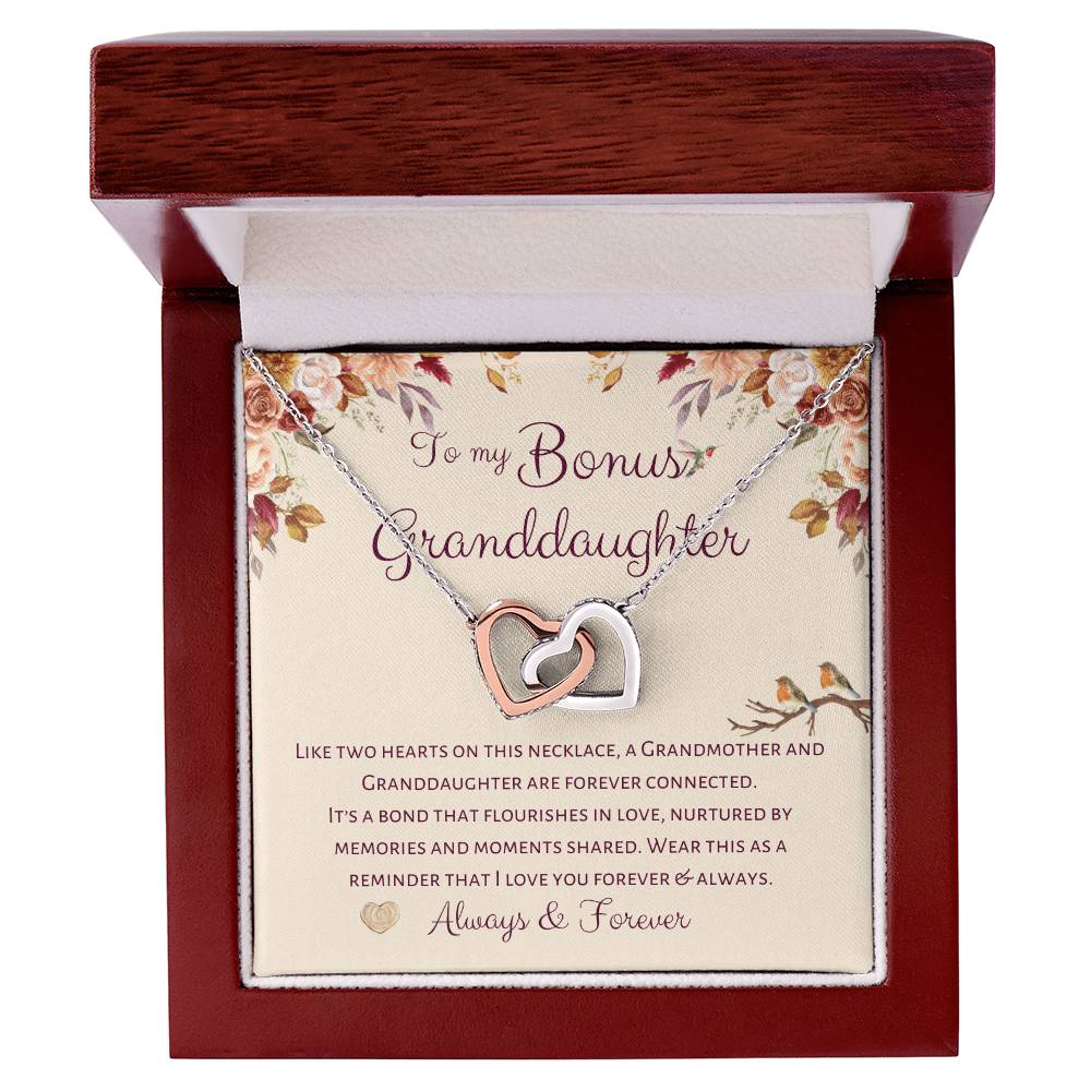 To My Bonus Granddaughter Necklace | Two Hearts