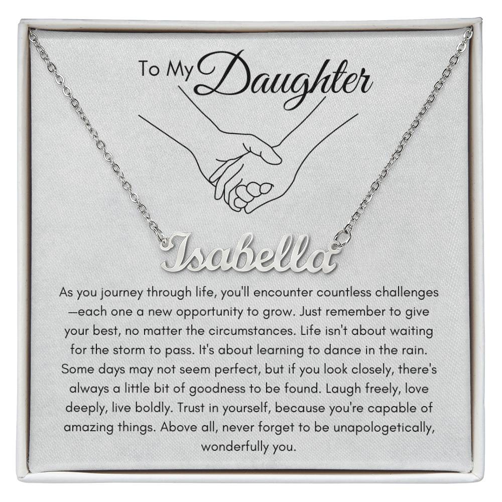 To My Daughter: A Personalized Name Necklace, A Timeless Gift of Love