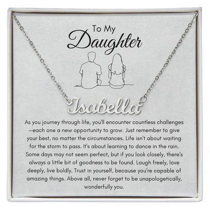 To My Daughter: A Personalized Name Necklace, A Timeless Gift of Love