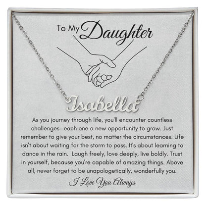 To My Daughter: A Personalized Name Necklace, A Timeless Gift of Love