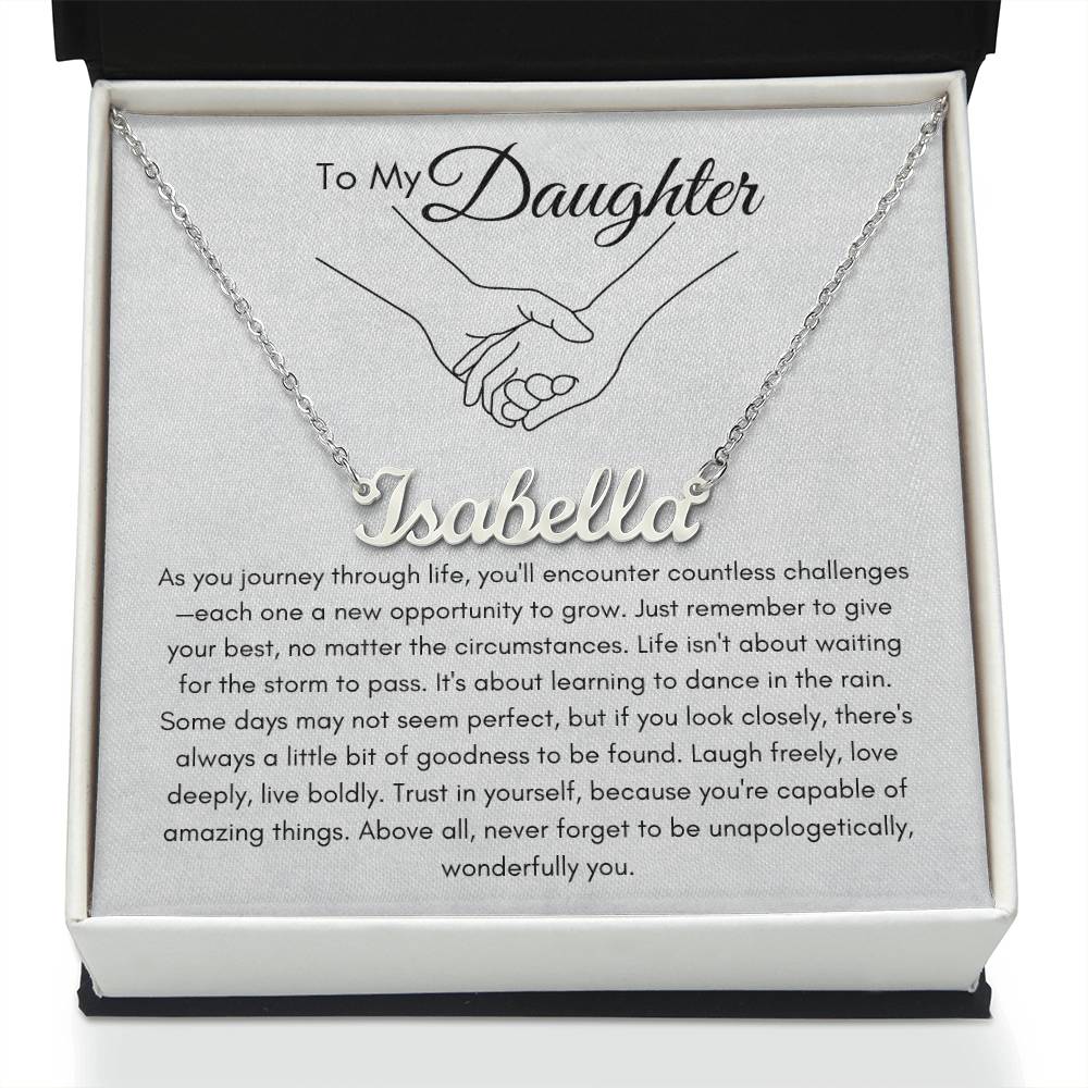 To My Daughter: A Personalized Name Necklace, A Timeless Gift of Love