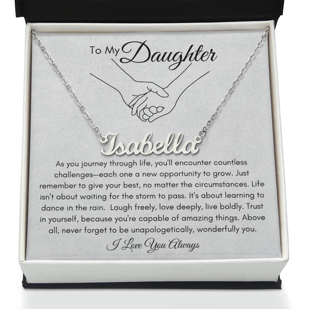 To My Daughter: A Personalized Name Necklace, A Timeless Gift of Love