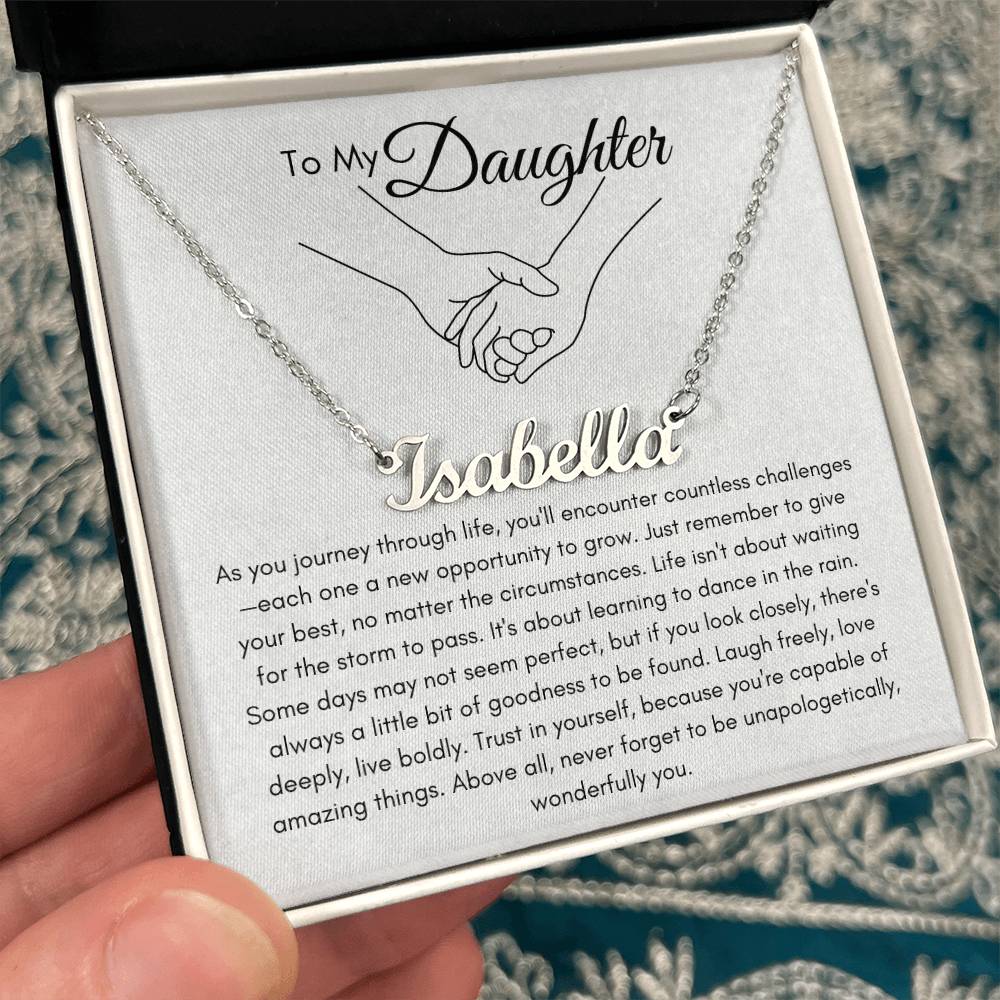 To My Daughter: A Personalized Name Necklace, A Timeless Gift of Love