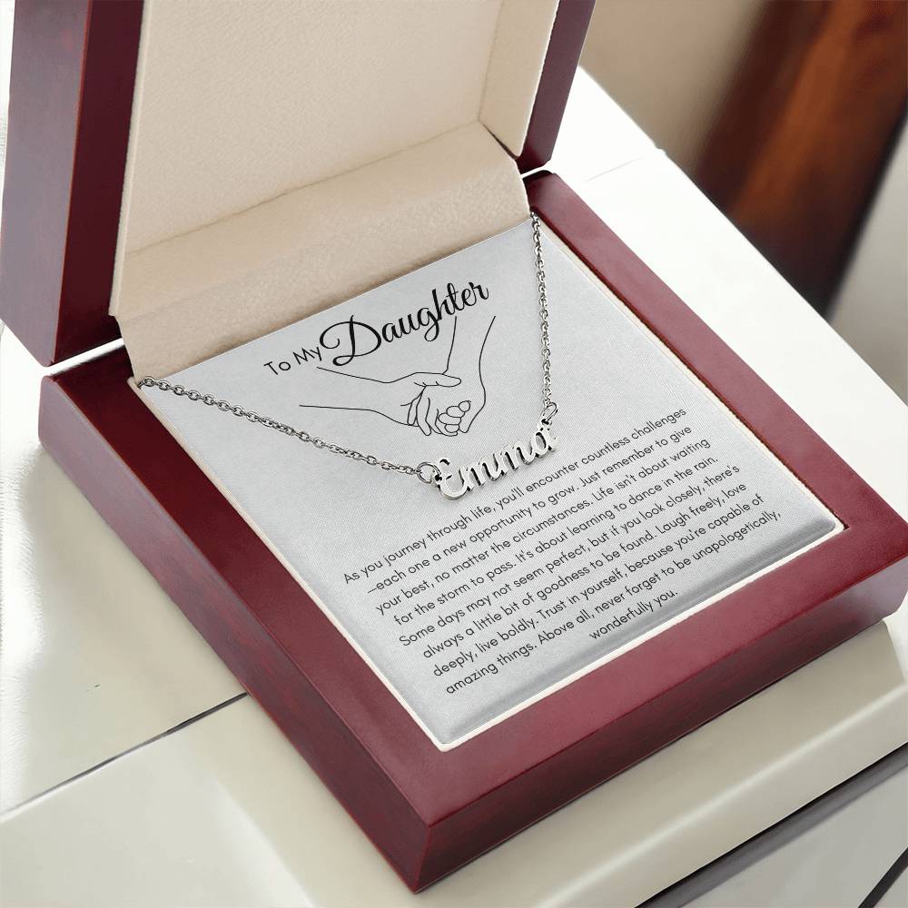 To My Daughter: A Personalized Name Necklace, A Timeless Gift of Love