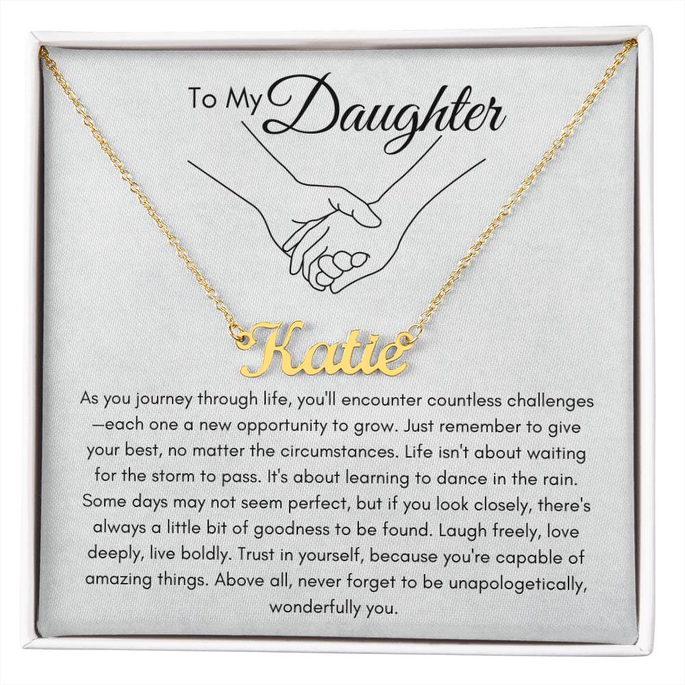 To My Daughter: A Personalized Name Necklace, A Timeless Gift of Love