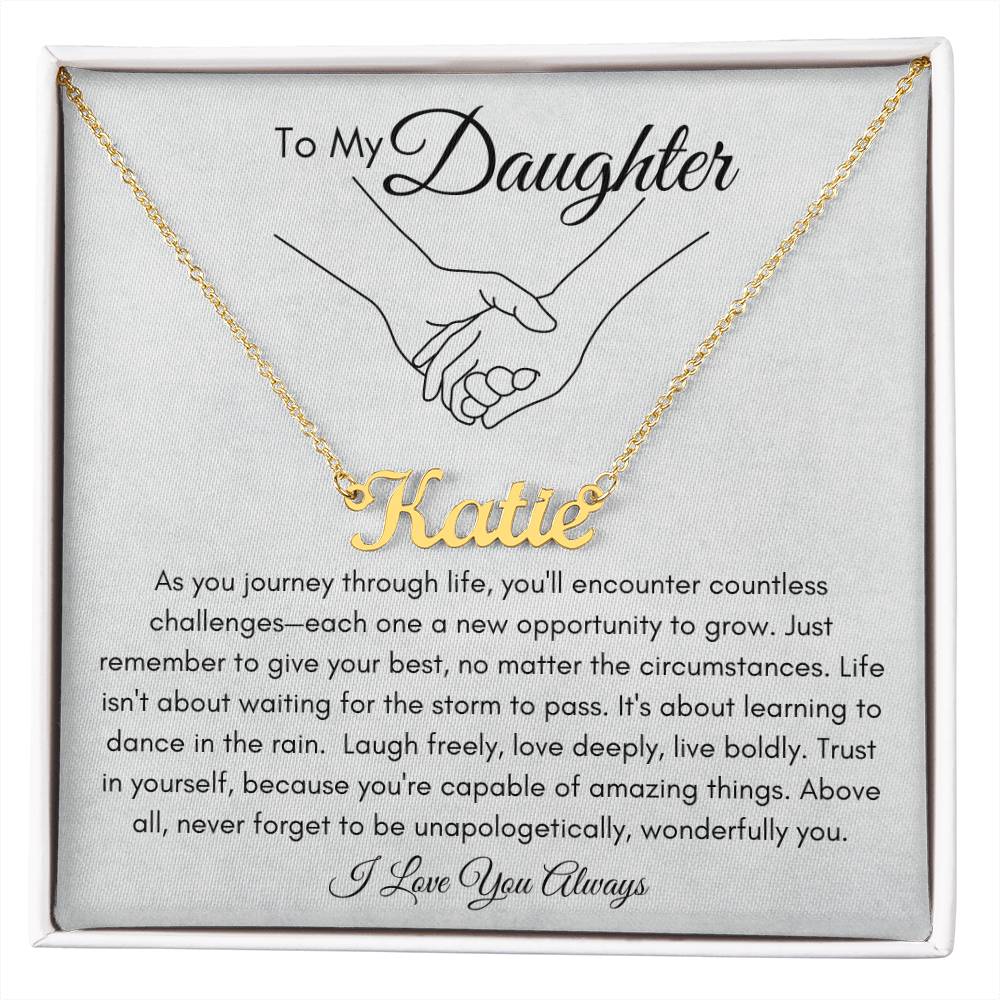 To My Daughter: A Personalized Name Necklace, A Timeless Gift of Love