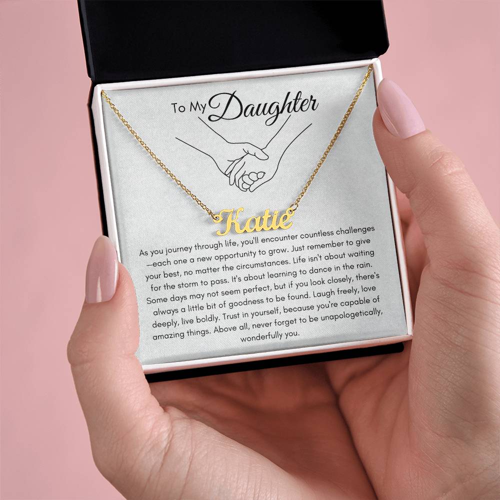 To My Daughter: A Personalized Name Necklace, A Timeless Gift of Love