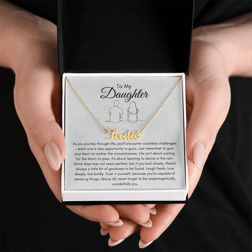 To My Daughter: A Personalized Name Necklace, A Timeless Gift of Love