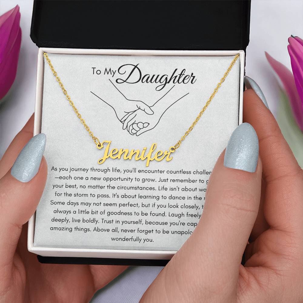 To My Daughter: A Personalized Name Necklace, A Timeless Gift of Love