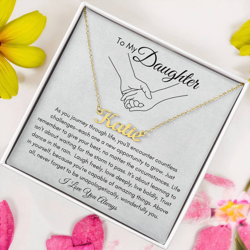 To My Daughter: A Personalized Name Necklace, A Timeless Gift of Love