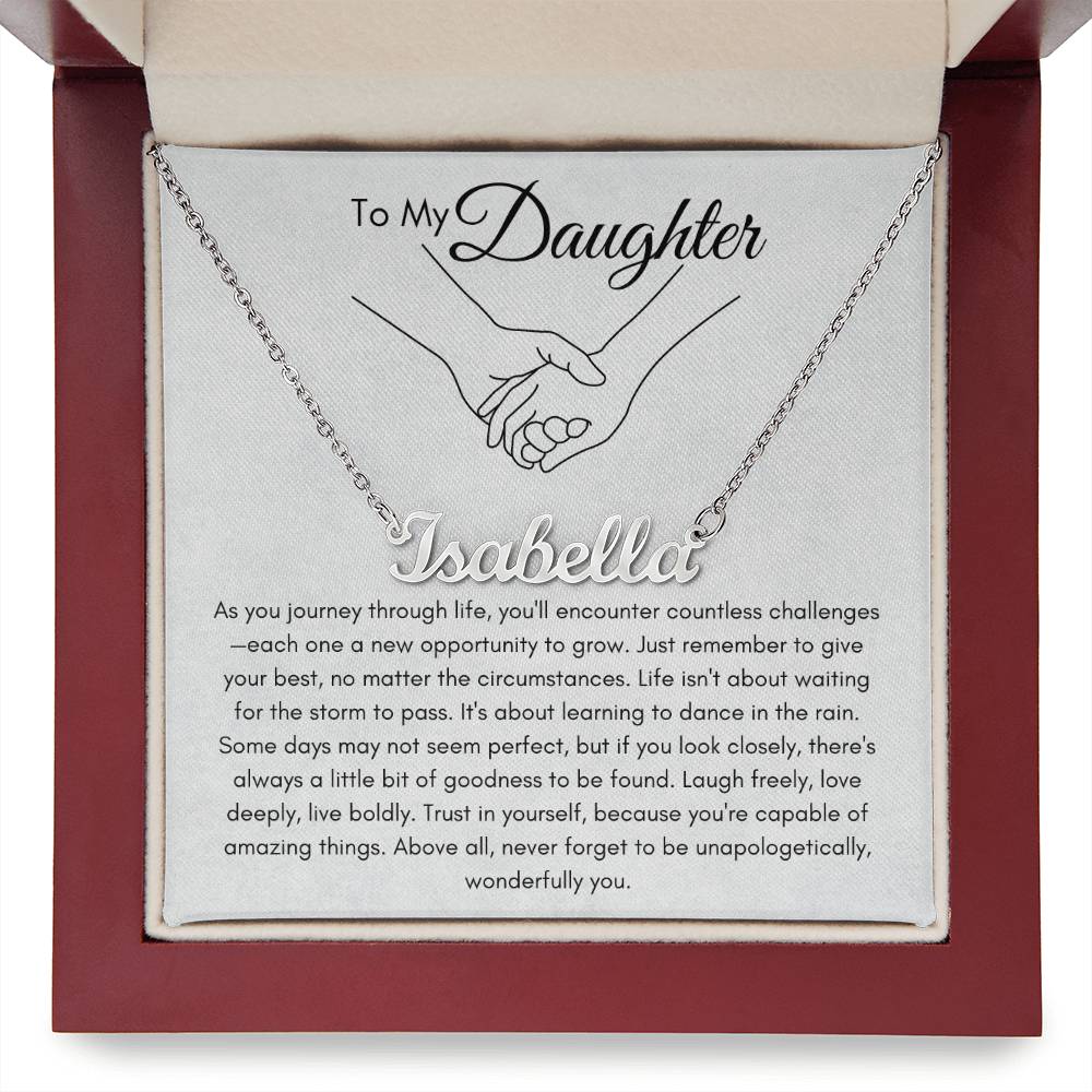 To My Daughter: A Personalized Name Necklace, A Timeless Gift of Love