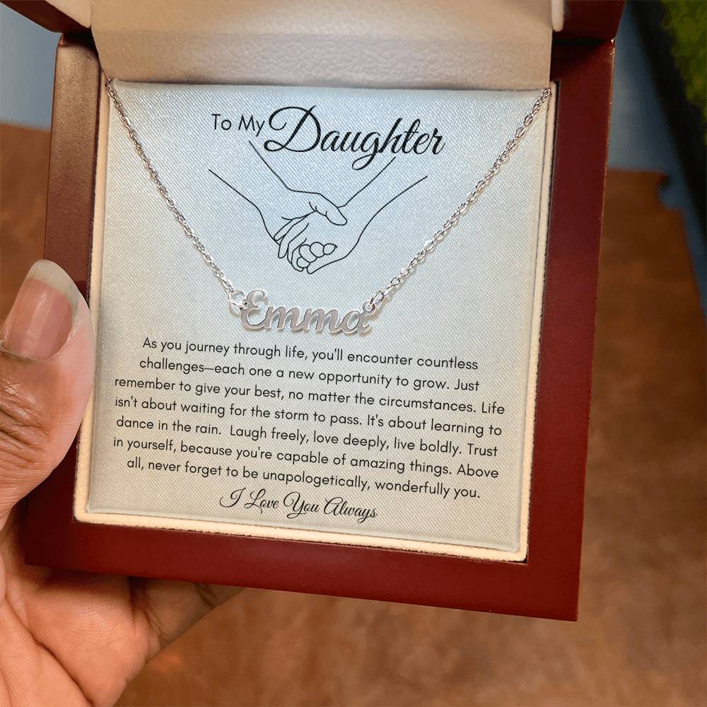 To My Daughter: A Personalized Name Necklace, A Timeless Gift of Love