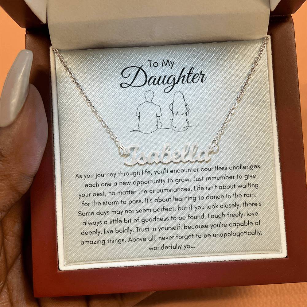 To My Daughter: A Personalized Name Necklace, A Timeless Gift of Love