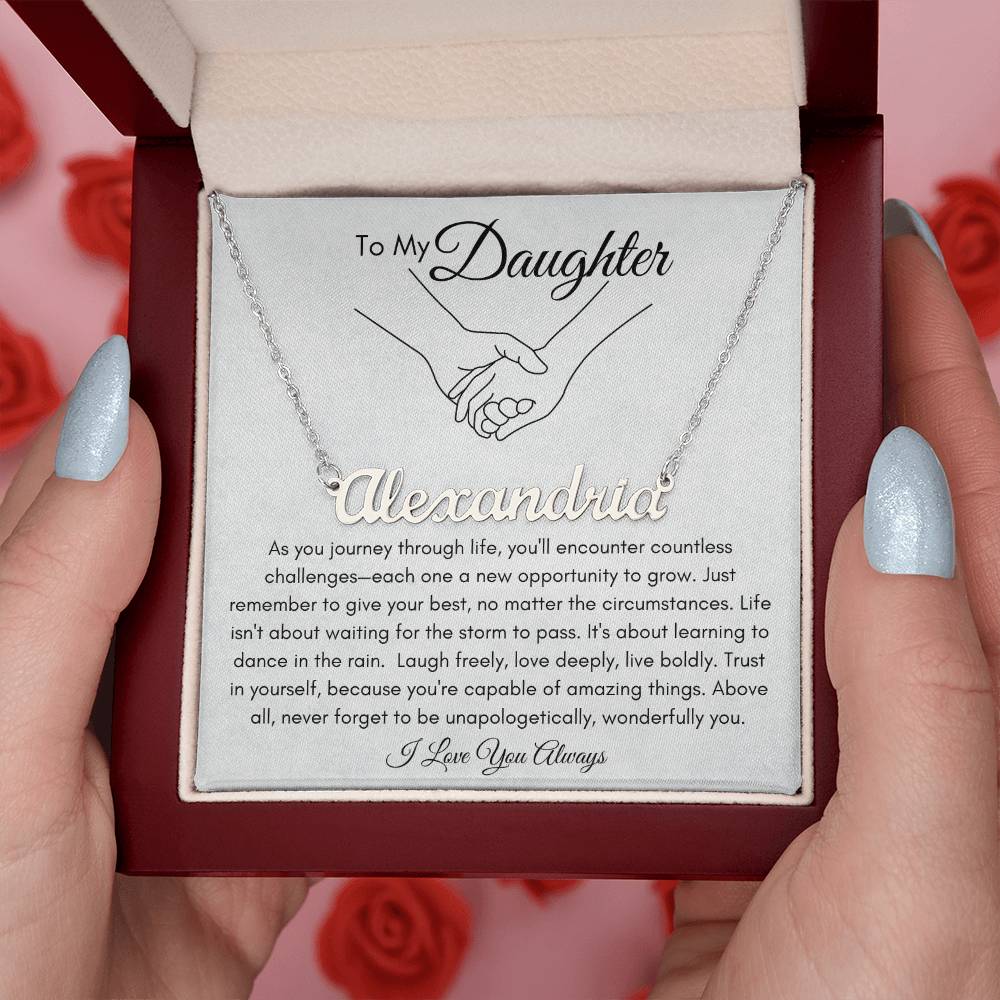 To My Daughter: A Personalized Name Necklace, A Timeless Gift of Love