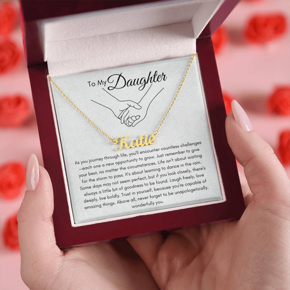 To My Daughter: A Personalized Name Necklace, A Timeless Gift of Love