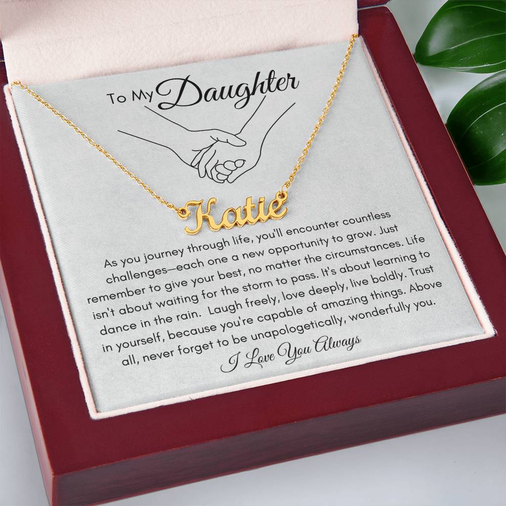 To My Daughter: A Personalized Name Necklace, A Timeless Gift of Love