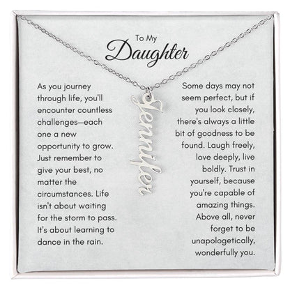 Daughter Personalized Vertical Name Necklace